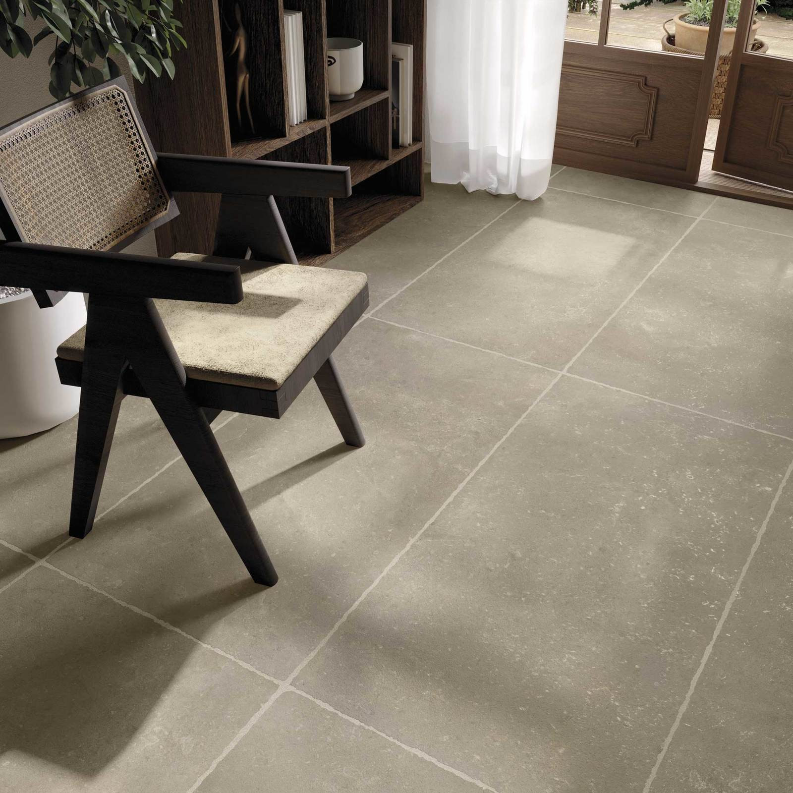Pavimento in gres porcellanato effetto cemento serie SERICA colore MUD SPACCATELLA 60X120