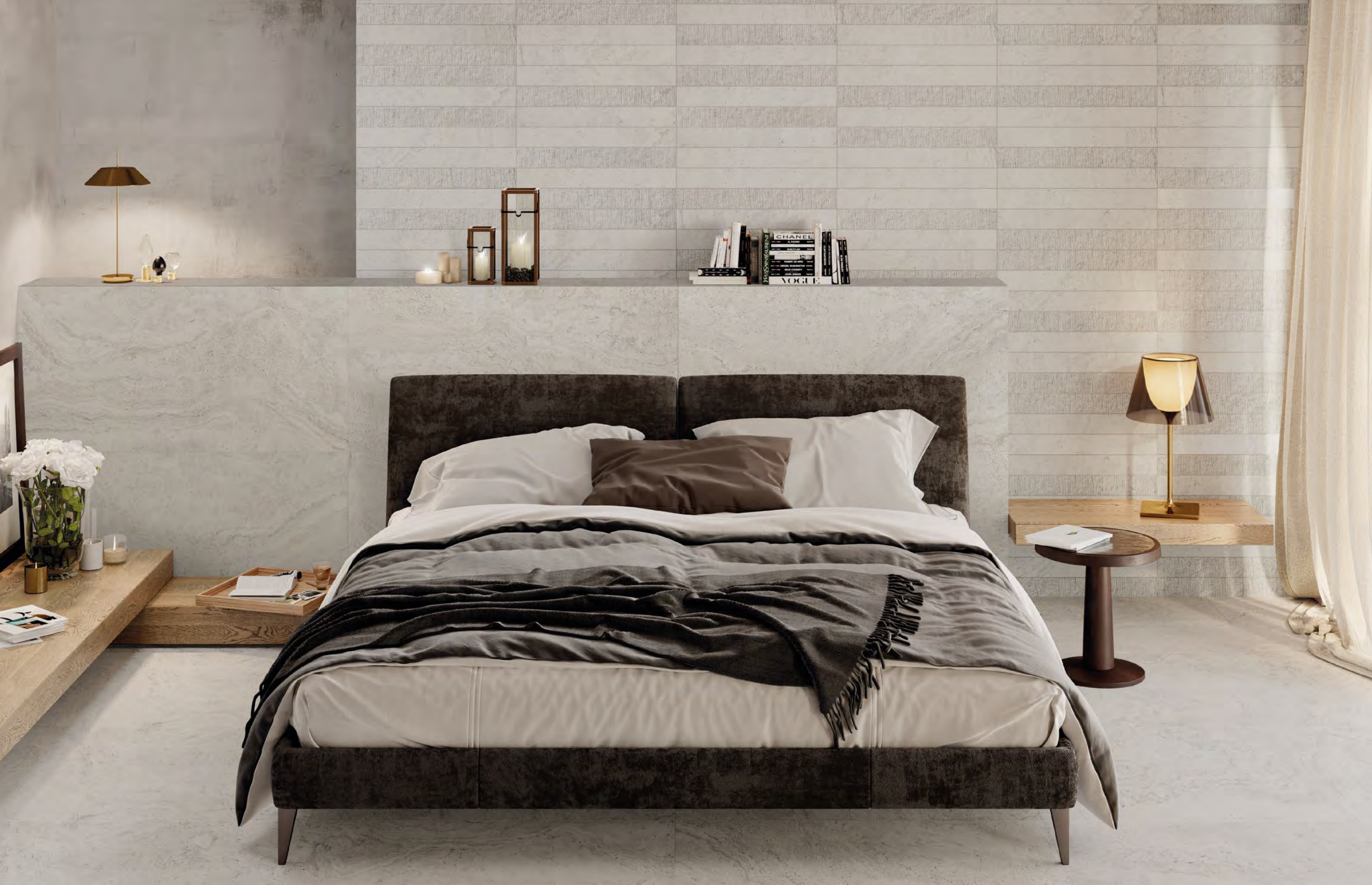Pavimento e rivestimento in gres Unique Travertine Silver Minimal Tecnica 60X120 R11