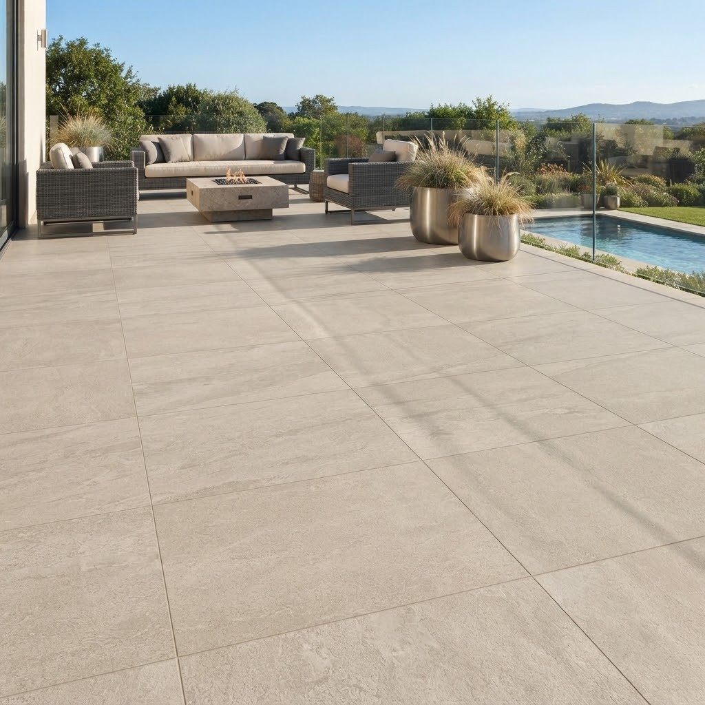 Pavimento galleggiante in gres effetto pietra SLATE GREY 100x100  2 cm by Ceramiche Castelvetro 2°scelta