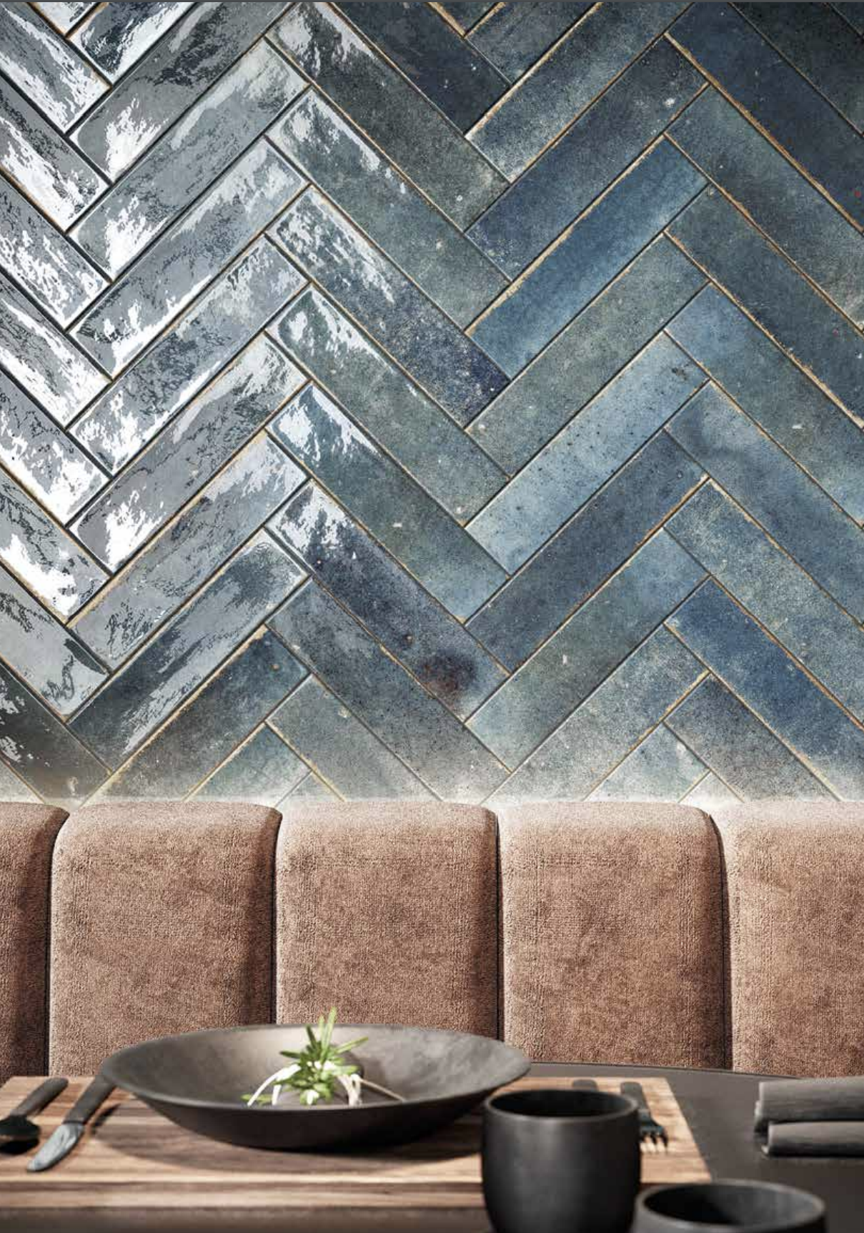 Rivestimento in gres porcellanato smaltato brick generation colore BLU serie SOHO by Ceramica Rondine