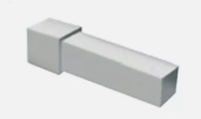 tappo di chiusura profilo in alluminio grigio opaco squadrato
