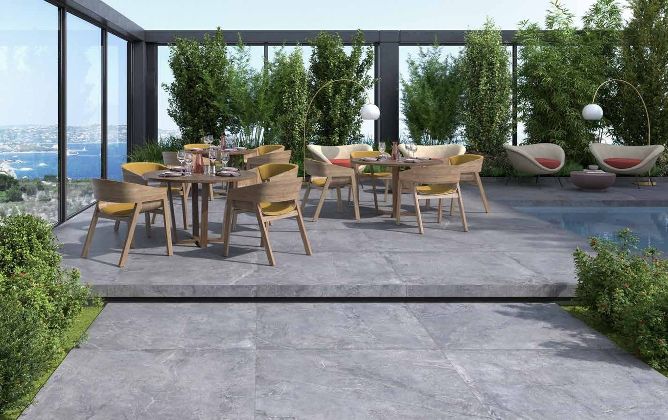 Pavimento in gres porcellanato serie Evolution Titanium 20 mm by Ceramica Castelvetro