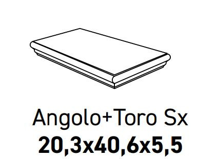 Gradino angolare SX serie TUSCANY by Ceramica Rondine