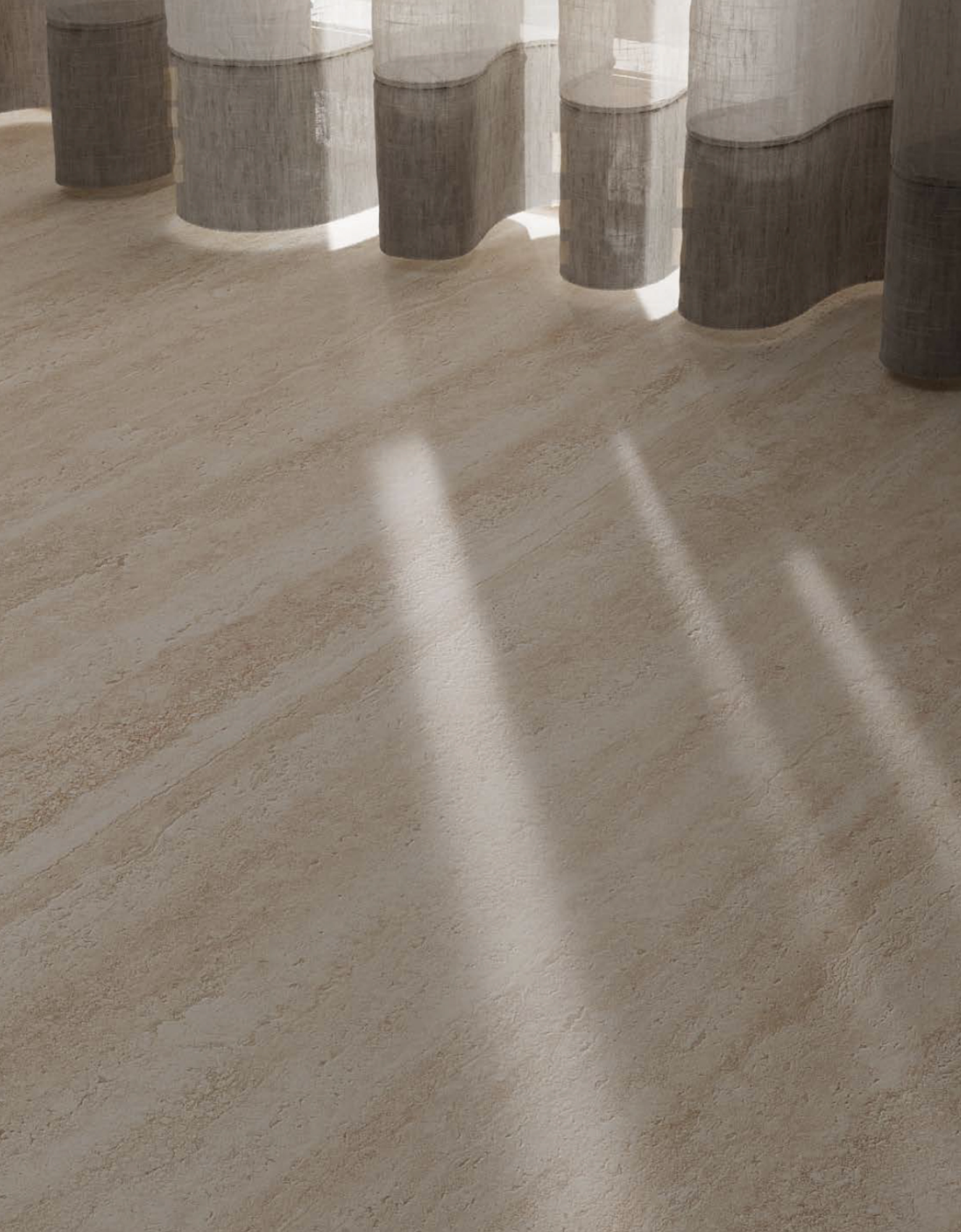 Pavimento e rivestimento in gres porcellanato Veincut Beige Lucido serie TRAVERTINO by Saime Ceramica