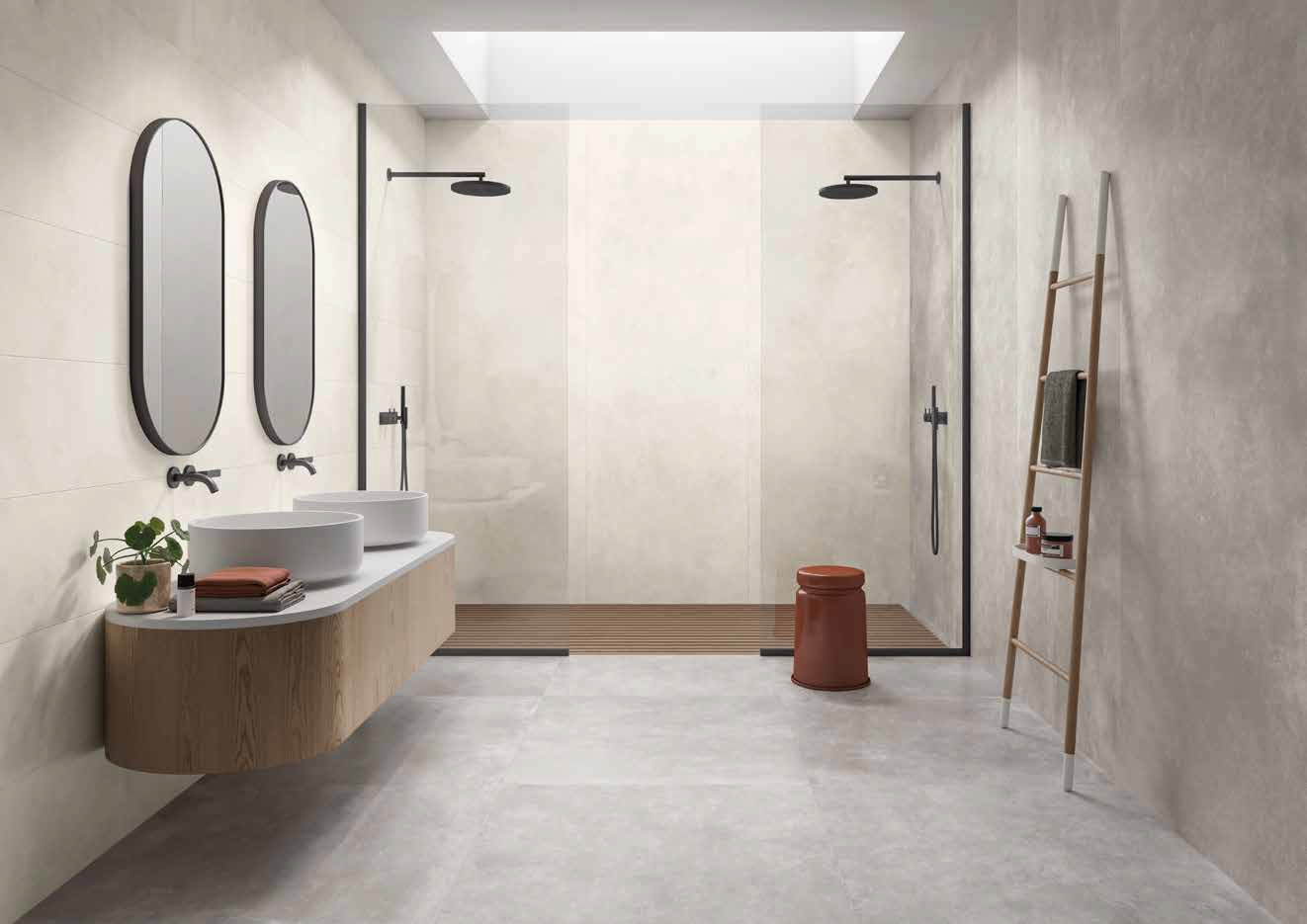 Pavimento e rivestimento in gres porcellanato Grip White serie Icon by Saime Ceramica