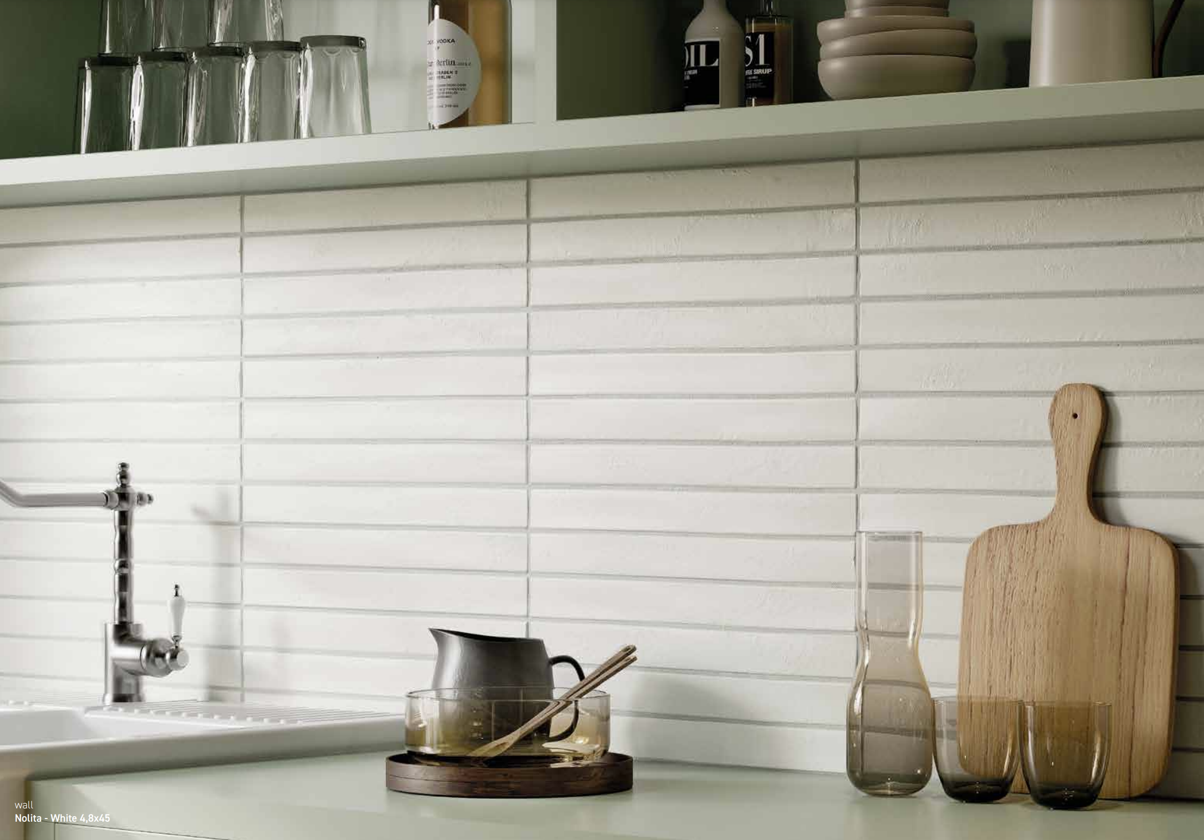 Rivestimento in gres porcellanato smaltato brick generation colore WHITE serie NOLITA by Ceramica Rondine
