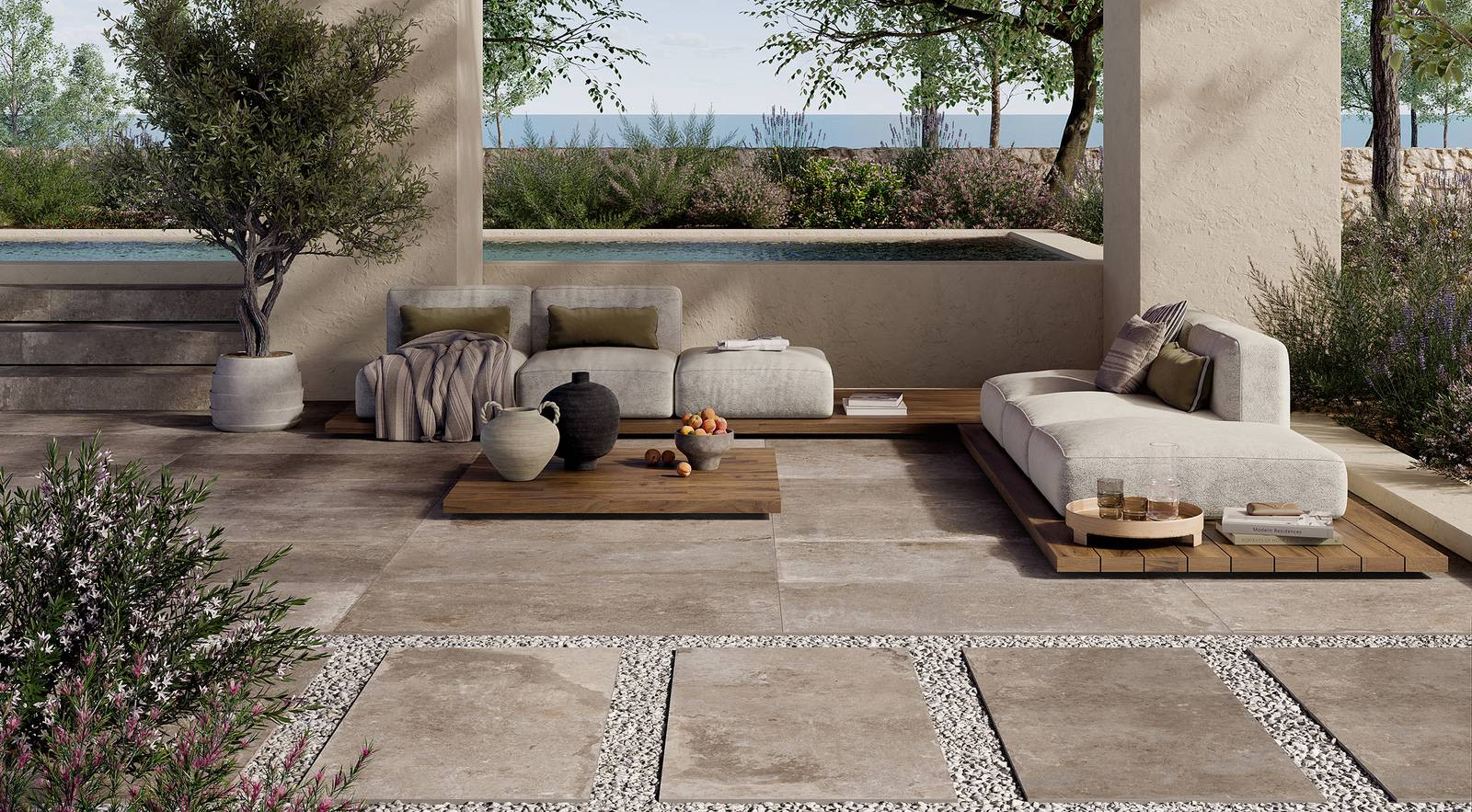 Pavimento e rivestimento in gres porcellanato Windsor Taupe R11 by Ceramica Rondine