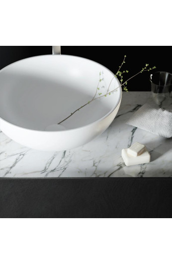 Lavabo Da Appoggio/Sospeso 80Cm Disegno-Ceramica Serie Catino Bianca - Foto 8