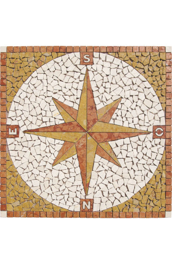 Rosone In Marmo Anticato 67x67 Cm - Grigio E Beige, Piastrelle Per Pavimenti E Pareti - Foto 3