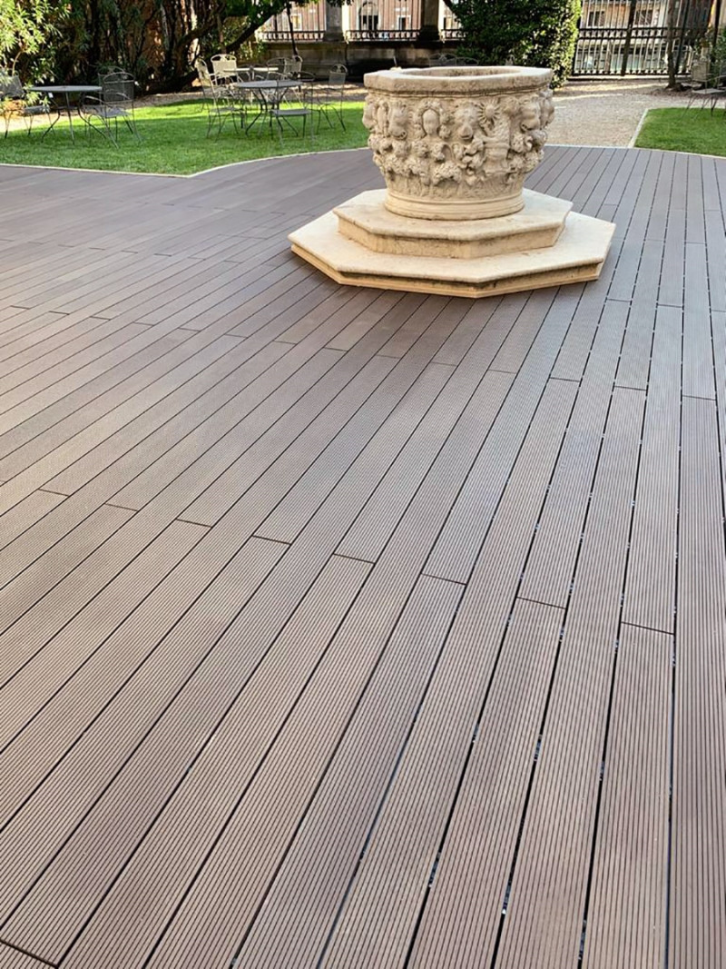Full Color Clay Ribbed WPC Outdoor Flooring
