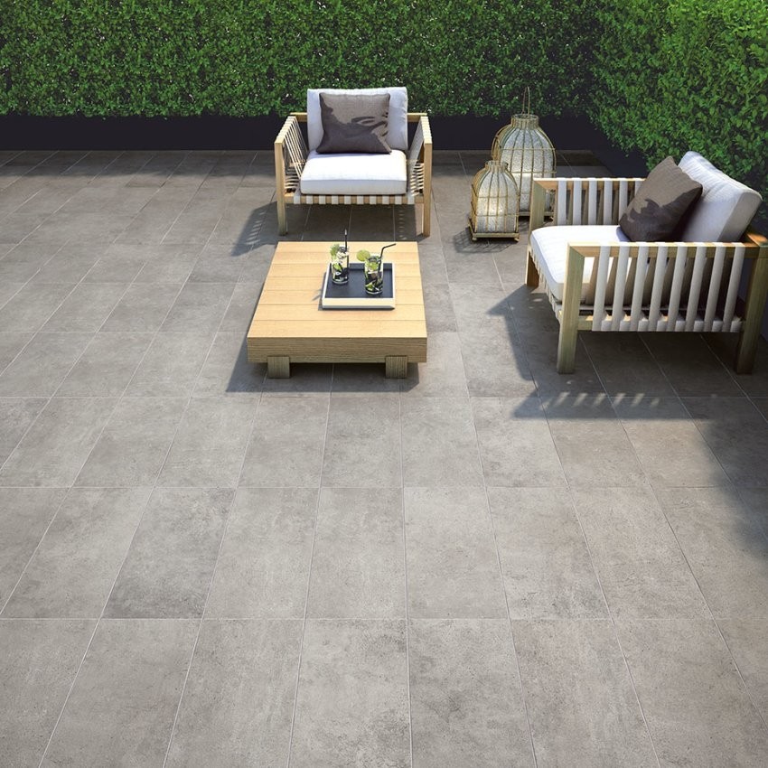 SOUL ash porcelain tile floor for outdoor use
