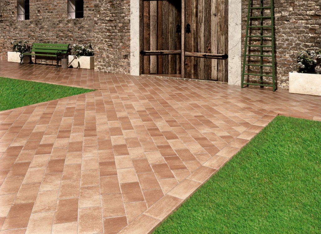 Camelot brown terracotta effect stoneware floor for interiors
