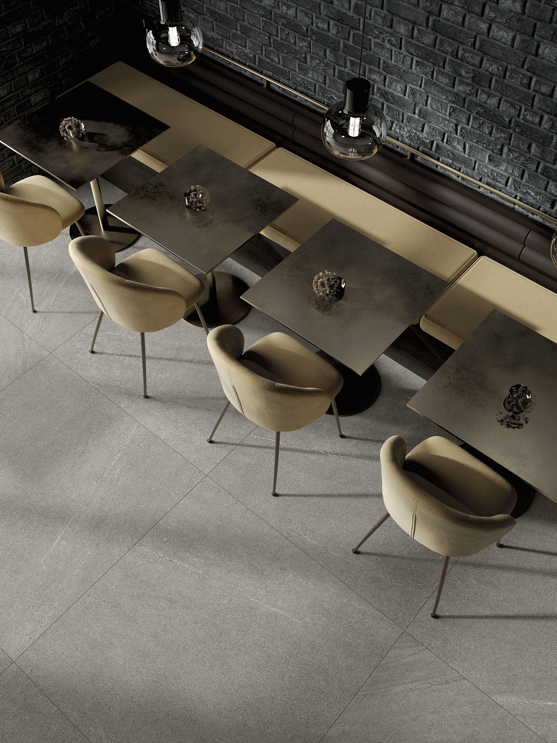 LIMESTONE Silver stone effect porcelain tile floor for interiors
