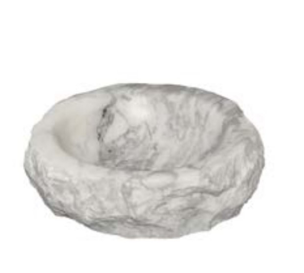 One-piece washbasin in natural stone Abstract white Apuan
