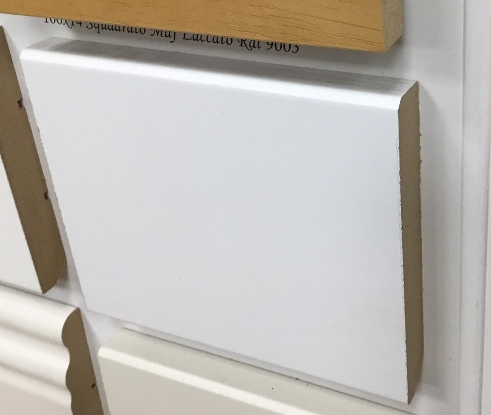 Square White Lacquered MDF Skirting Board
