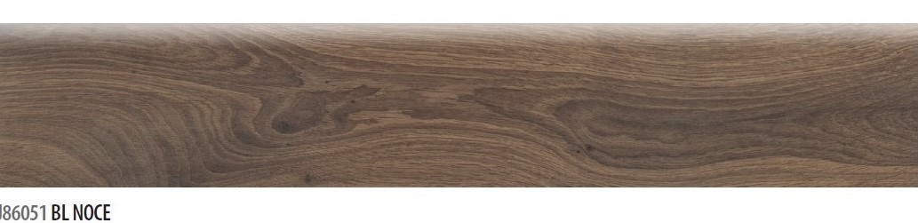 Walnut wood effect stoneware baseboard 8x45 
