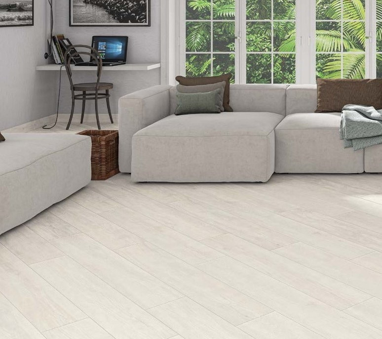 Bianchissimo 20x120 wood-effect stoneware floor  
