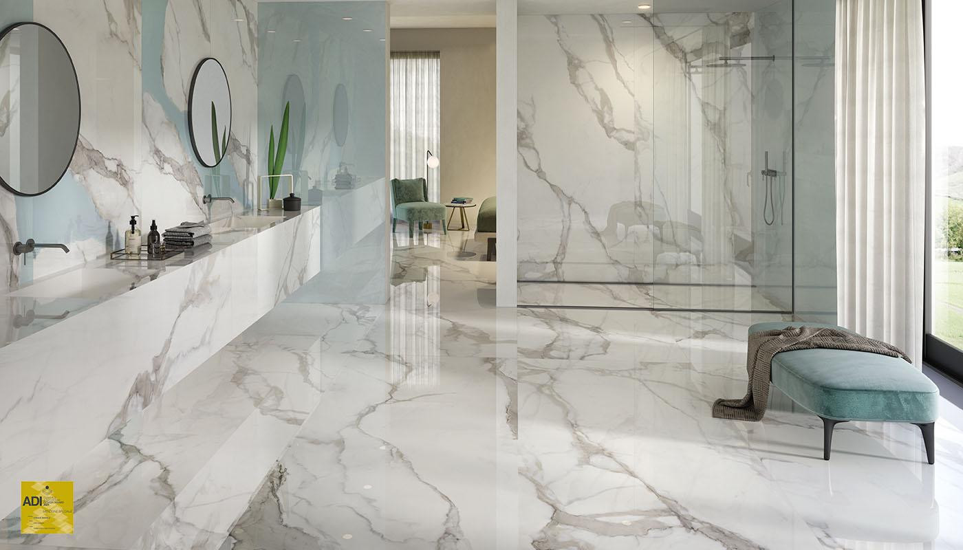 CALACATTA REGALE marble-effect porcelain tiles UNIQUEMARBLE series by PROVENZA
