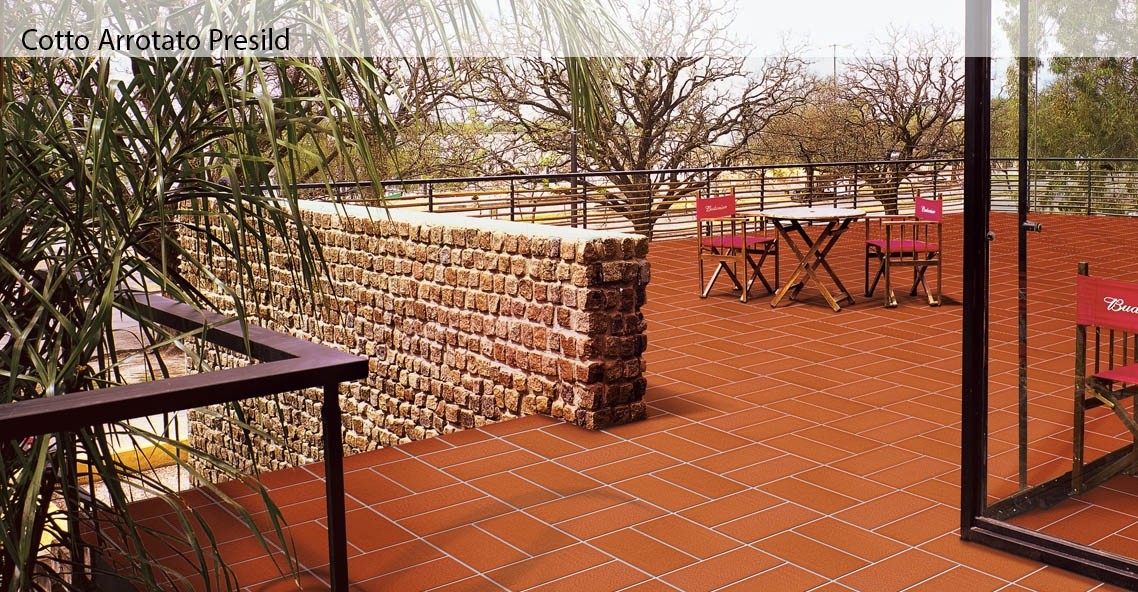 PRESILD ROTATO TERRACOTTA flooring for outdoor use
