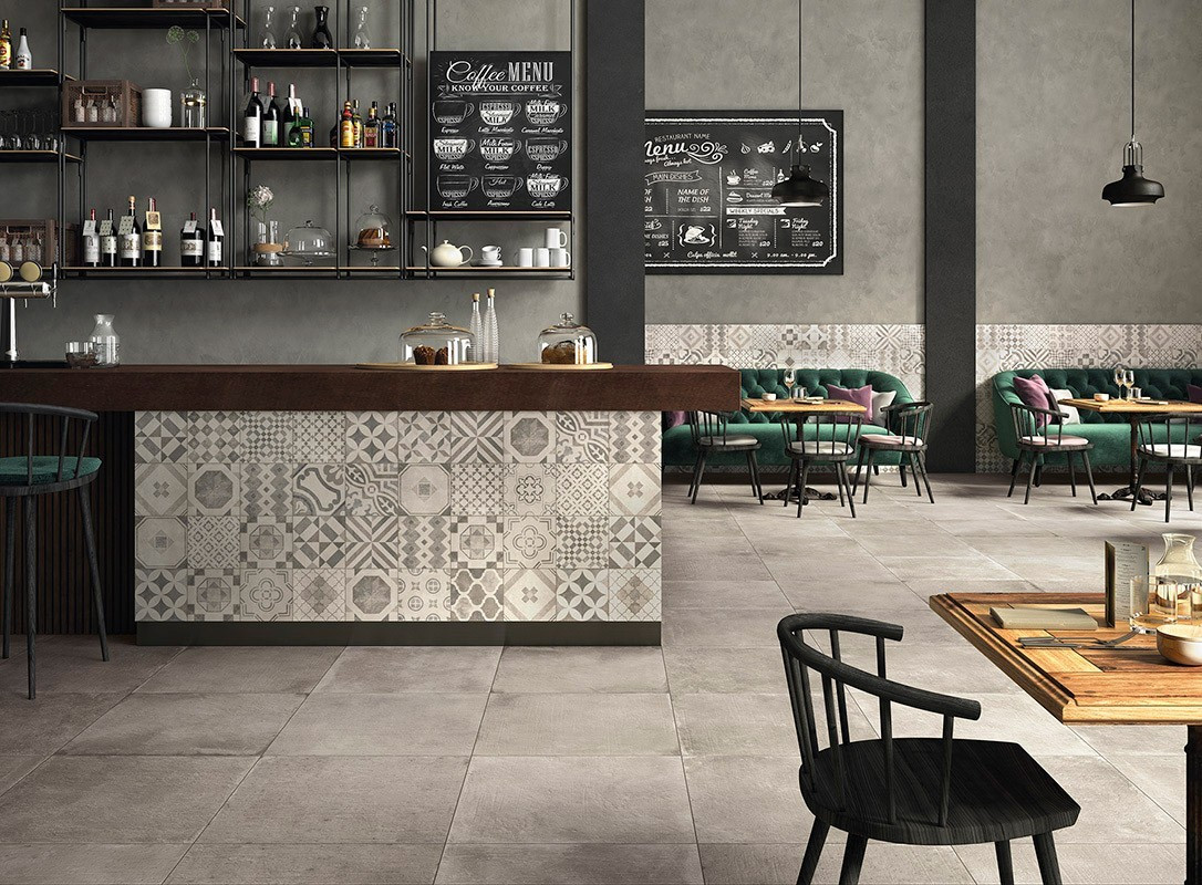 MIX BLACK&WHITE 20x20 glazed stoneware cement tiles
