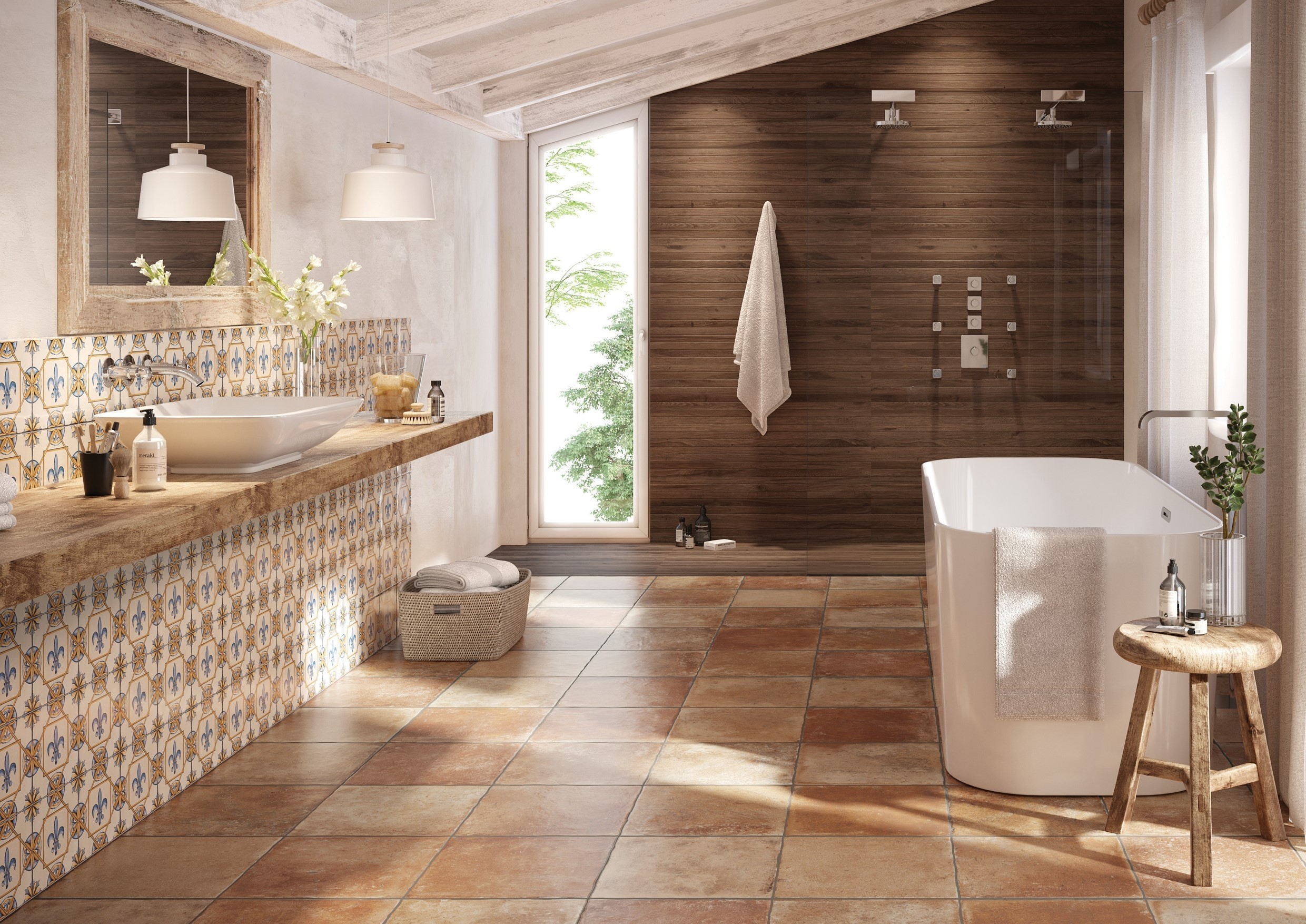Elba stoneware floor and wall covering 40.6x40.6 Tuscany series by Ceramica Rondine
