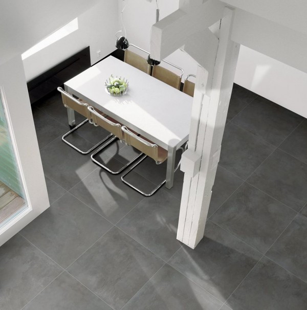 Emo Anthracite porcelain tile floor first choice 60x60 and 81x81
