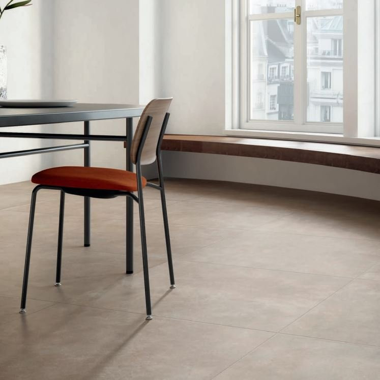 Metropolis Greige series cement-effect stoneware floor by Casalgrande Padana R11
