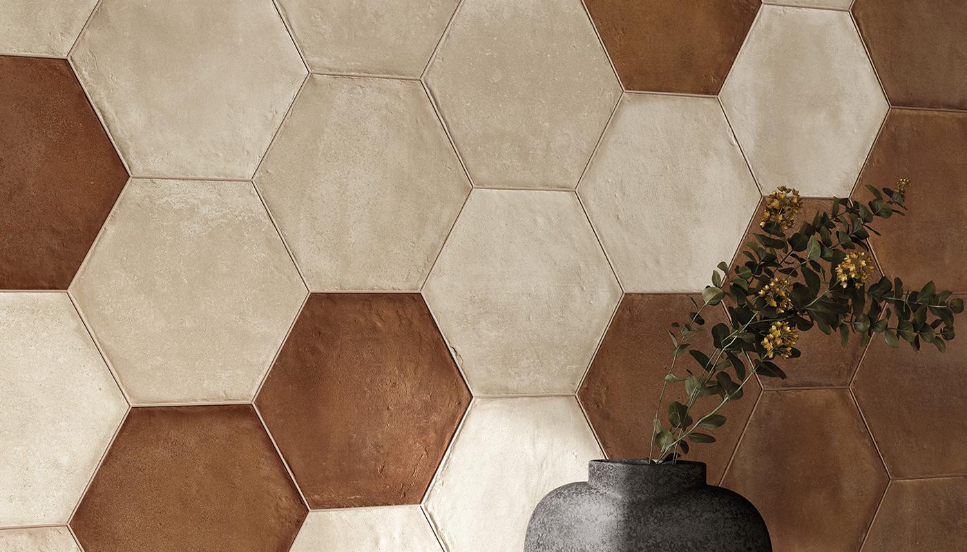 Hexagon in porcelain stoneware series FORME by Emilamica color IVORY
