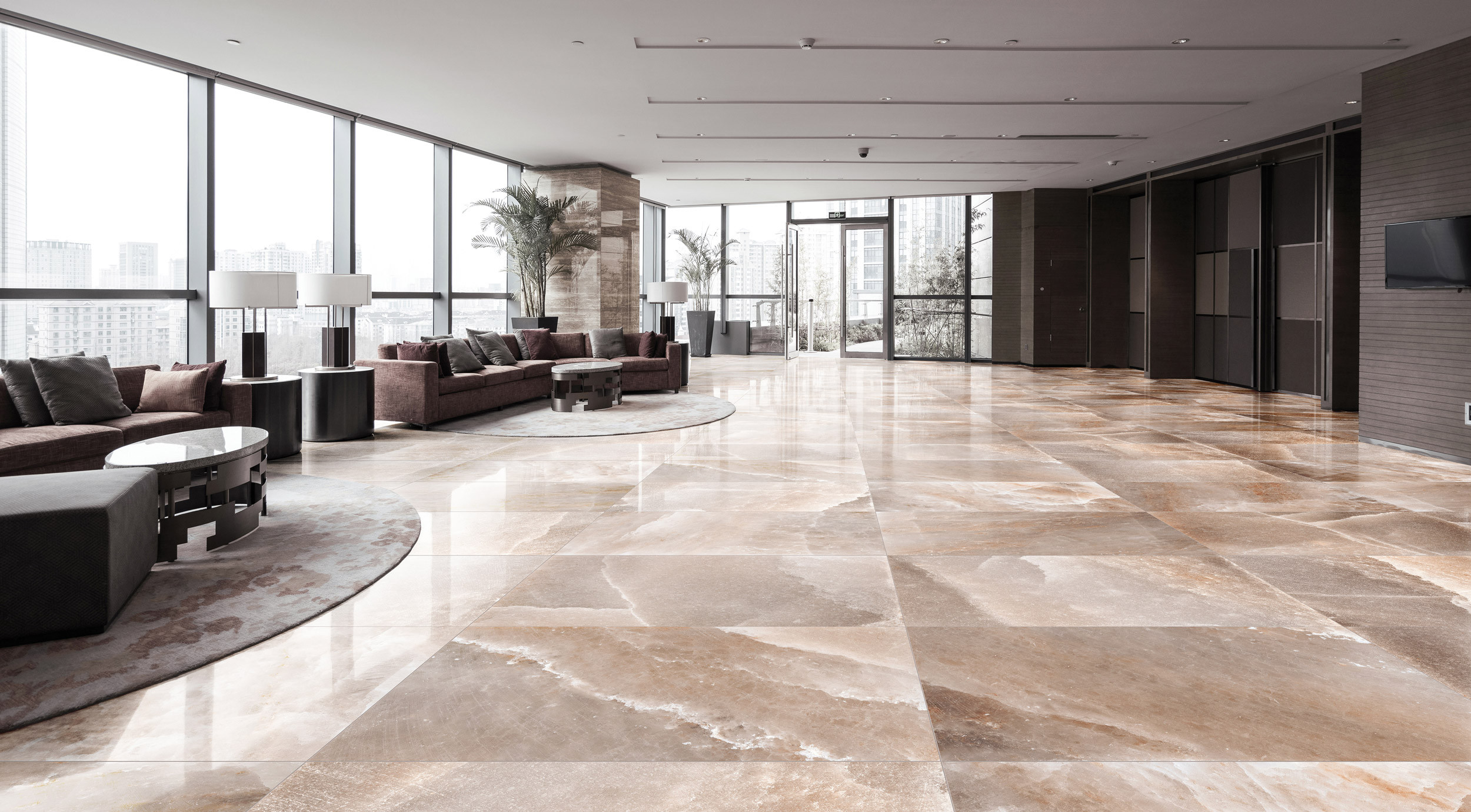 HIMALAYA granite effect porcelain tile floor by RONDINE color CORAL LAPPATO
