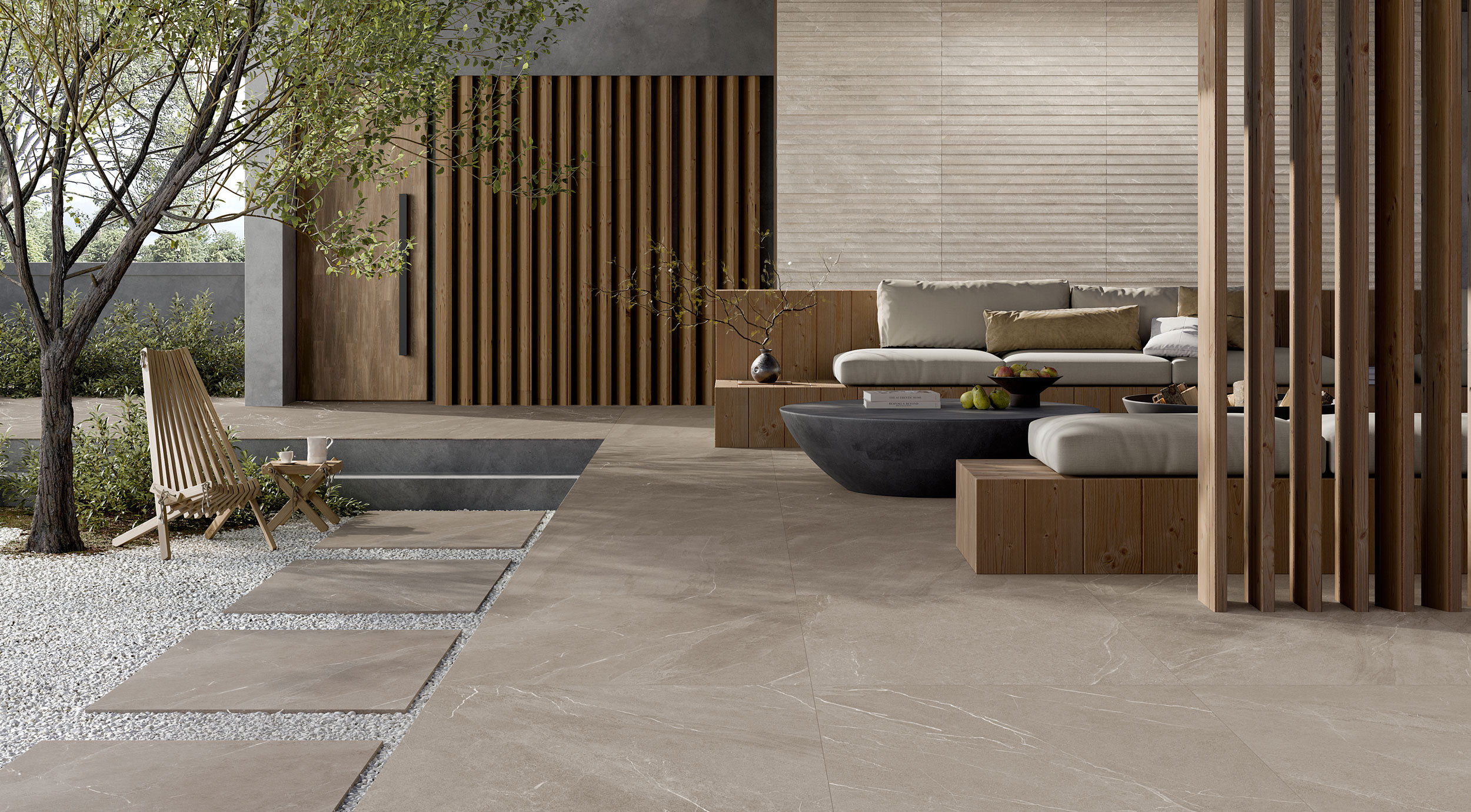 Angers Taupe R11 2 cm stoneware floor and wall covering by Ceramica Rondine
