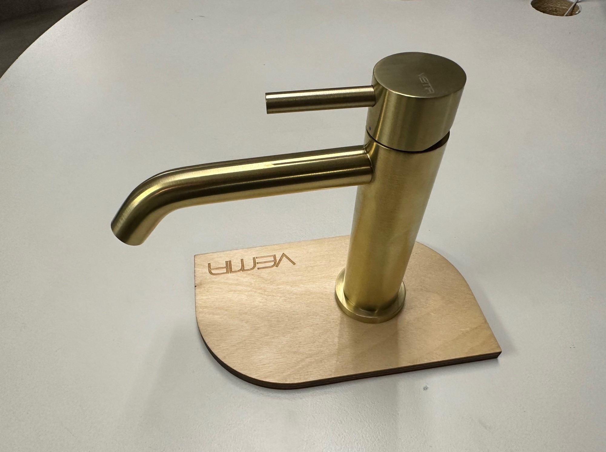 OTAGO series stainless steel faucet in satin gold color by Vema Rubinetterie
