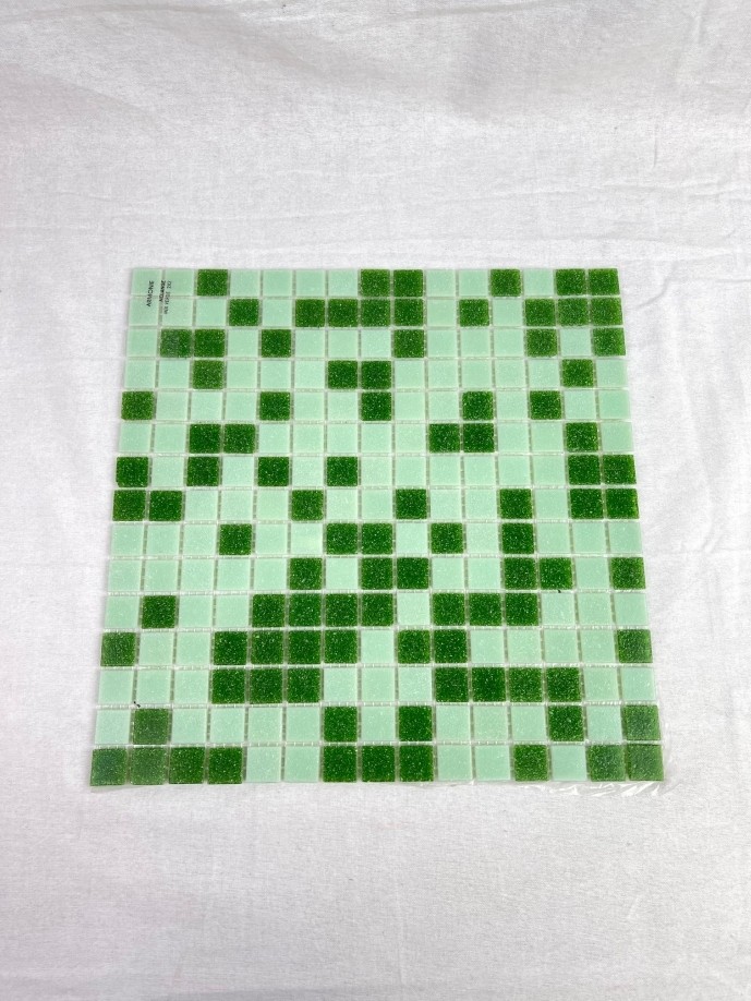 MIX GREEN fiberglass mosaic 30x30 4 mm thick

