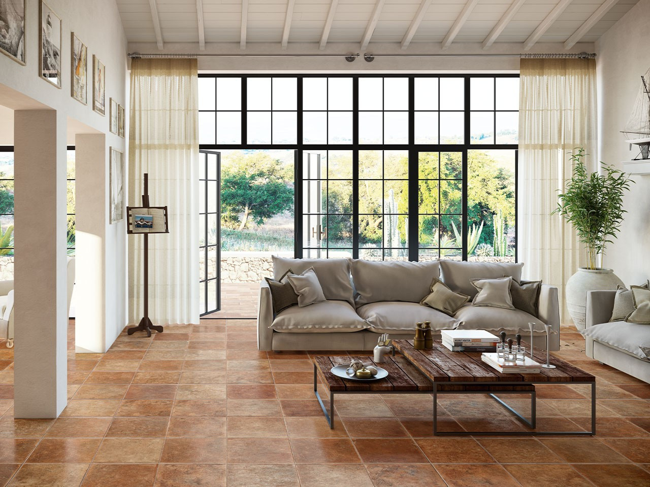Cardinale series terracotta effect porcelain tile floor for interior
