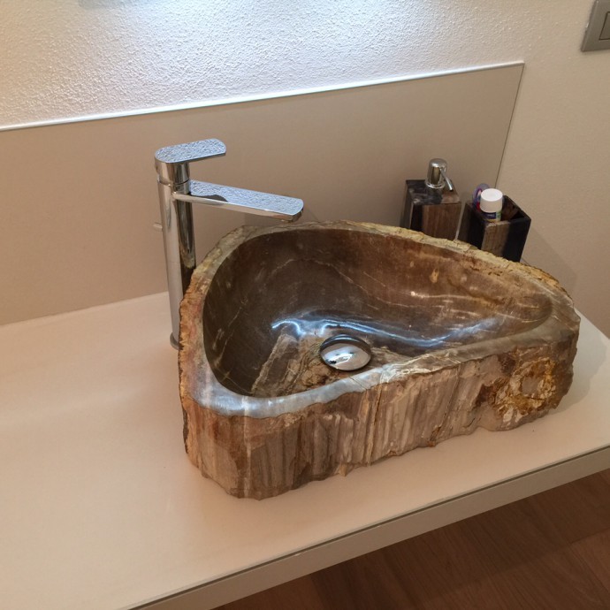 Single piece Fossil wood washbasin
