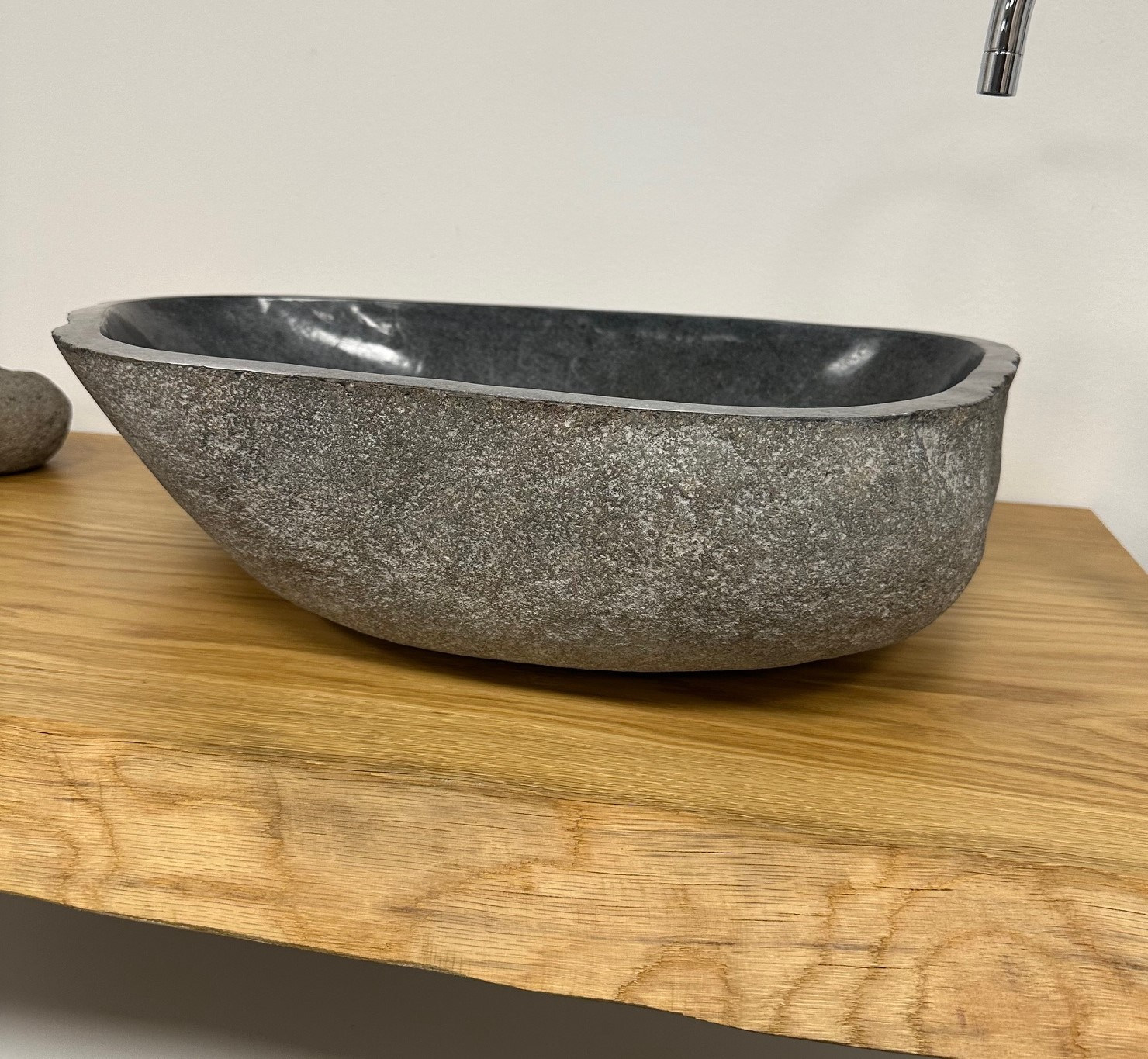 River Stone gray quartzite single piece washbasin
