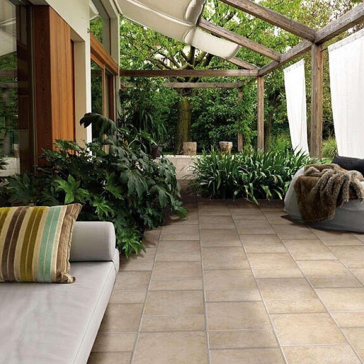 Beige terracotta effect porcelain stoneware 25x25 1st Choice FOR OUTDOOR USE
