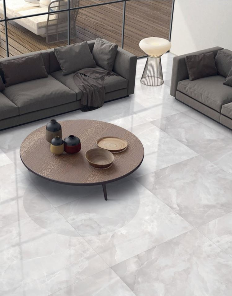 MANTRA ONICE GREY glossy stoneware floor by Bertolani
