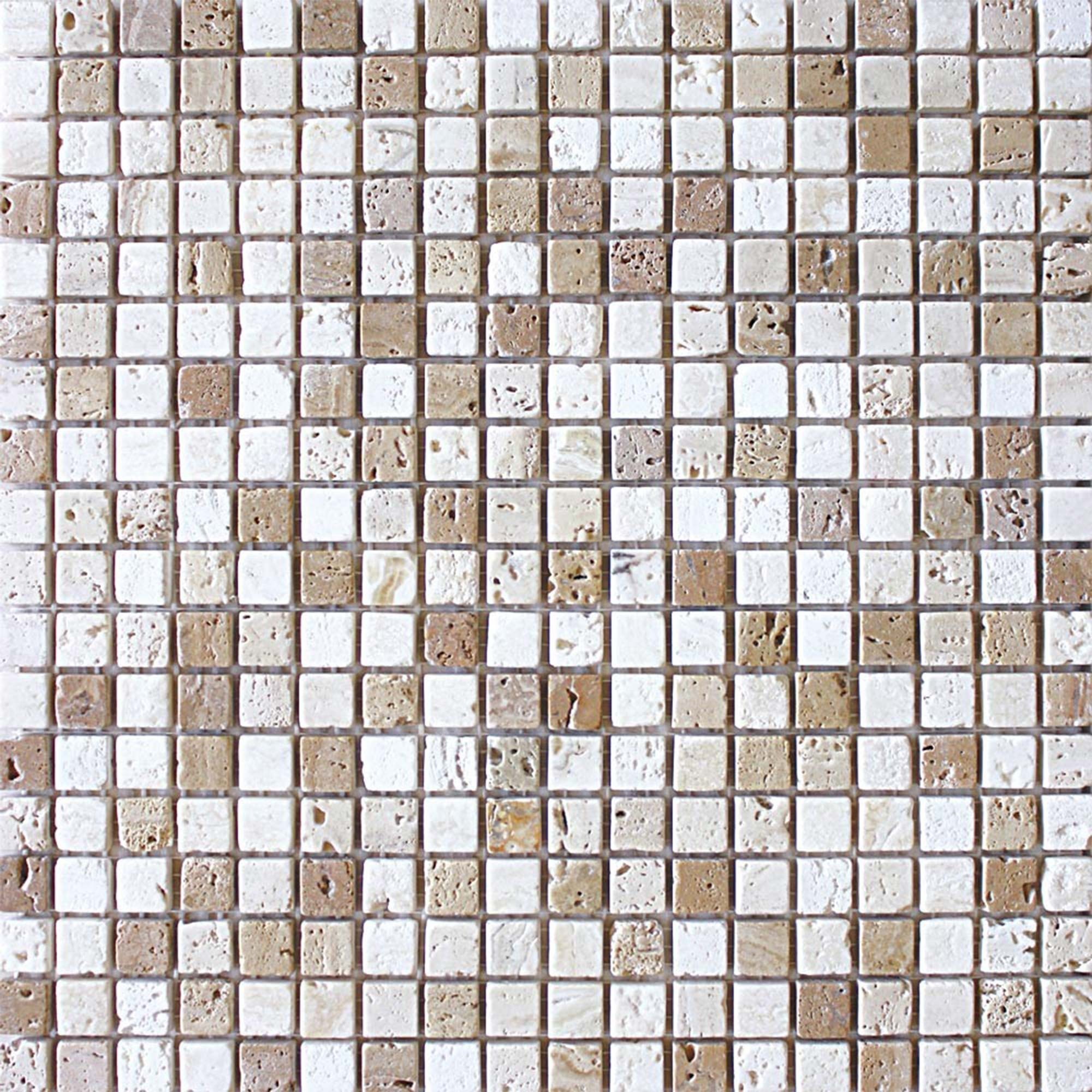 Mosaico in vero marmo travertino CLASSIC MIX 30x30