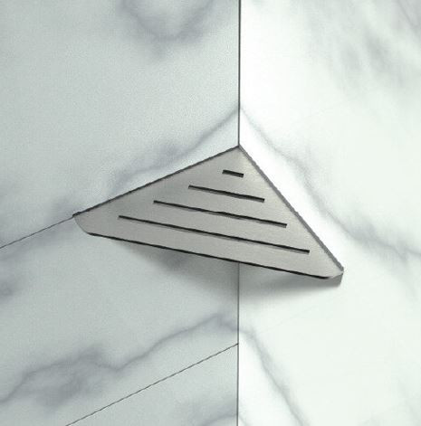 LINE brushed stainless steel object shelf for shower
