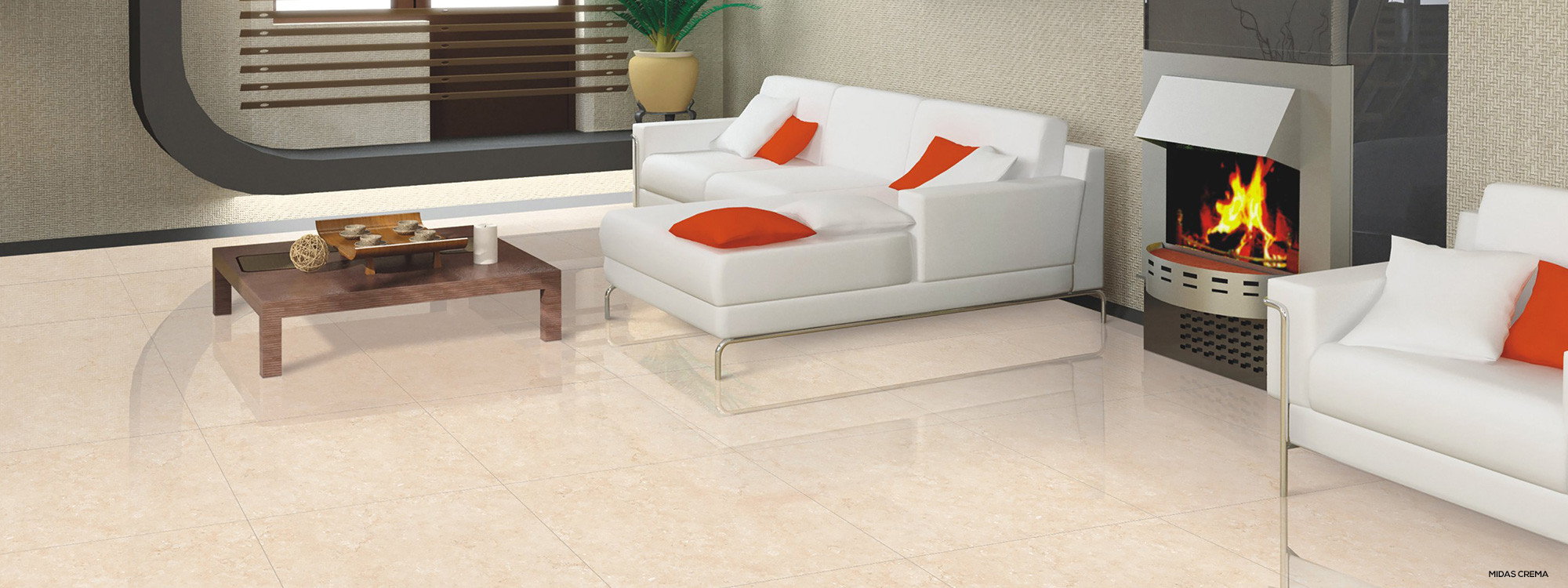 Crema Midas Marfil polished polished porcelain tile floor 60x60 1st Choice
