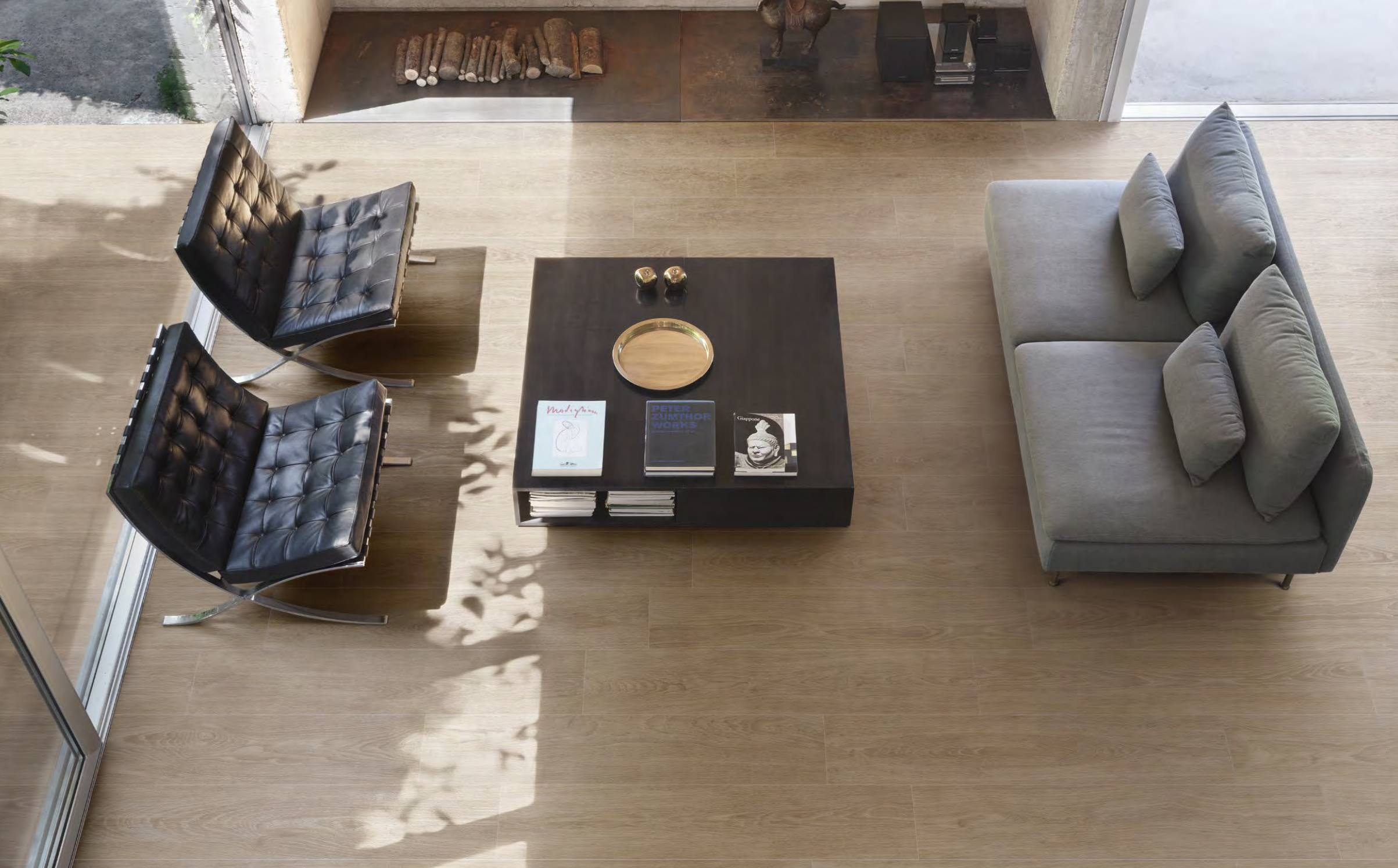 Miele Woodtouch R9 series porcelain tile floor and wall tiles by Ergon Ceramica 20x120
