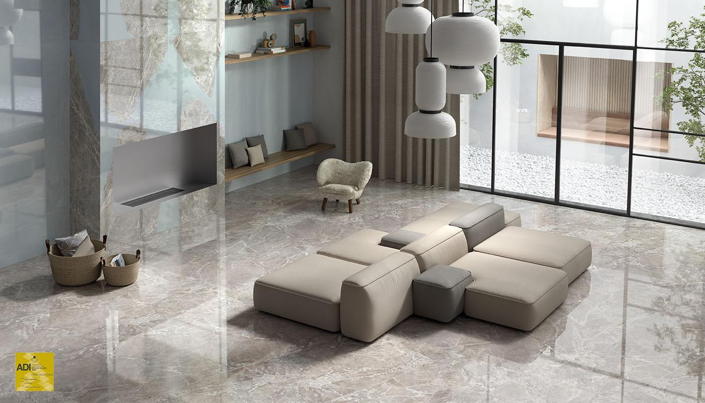 MOON GREY marble-effect porcelain tiles UNIQUEMARBLE series by PROVENZA

