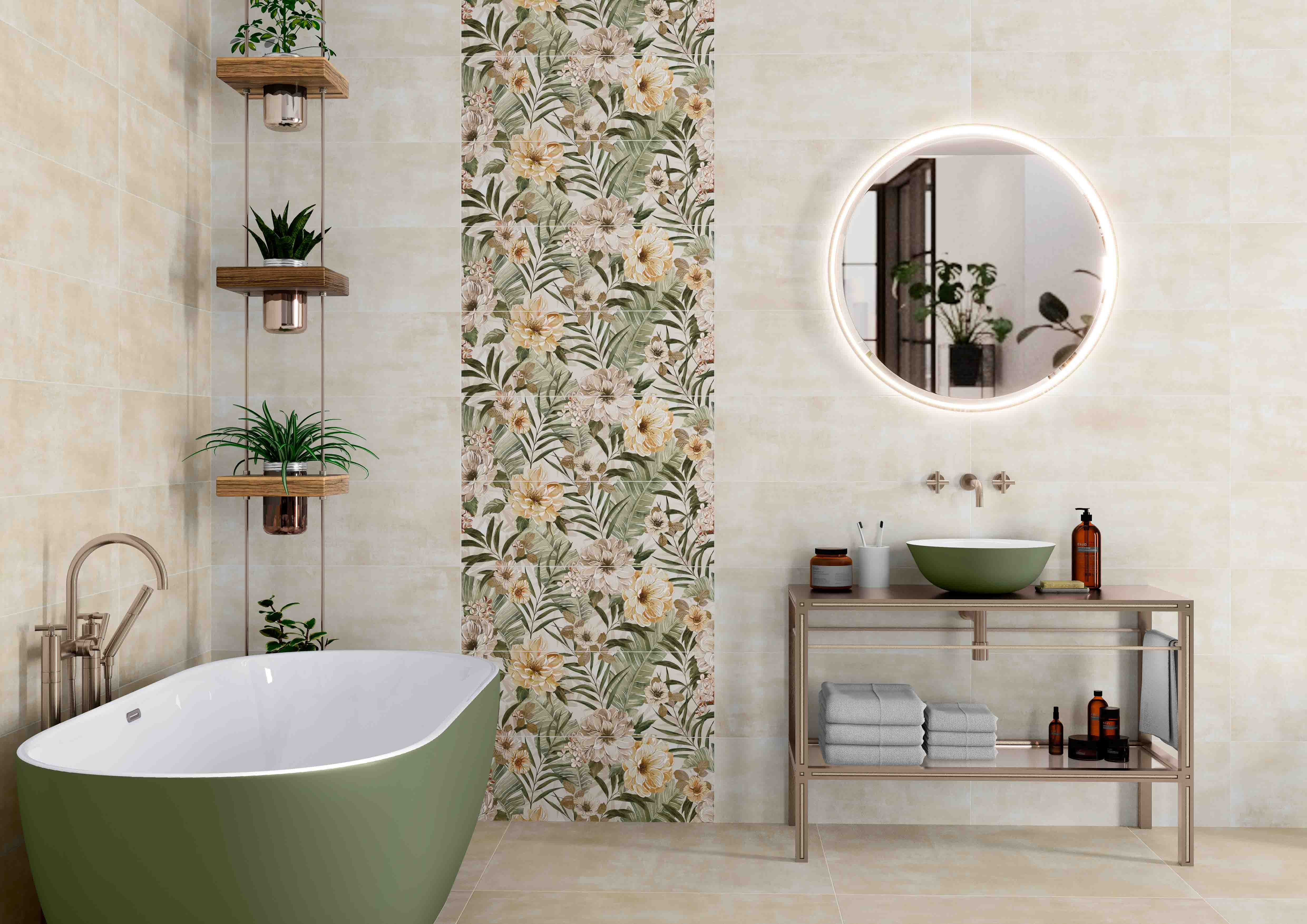 Bloom Ivory decor, MorePlus series by Paul Ceramiche
