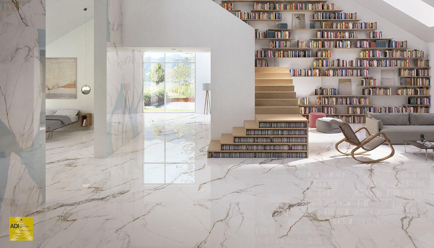 PAONAZZETTO marble-effect porcelain tiles UNIQUEMARBLE series by PROVENZA
