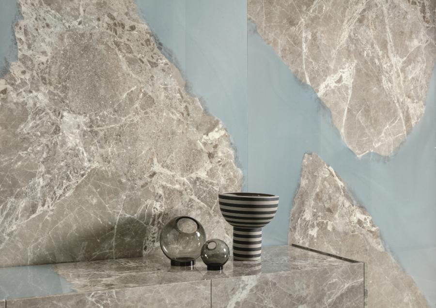 AMBRA MOON GREY marble effect tiles UNIQUEMARBLE series

