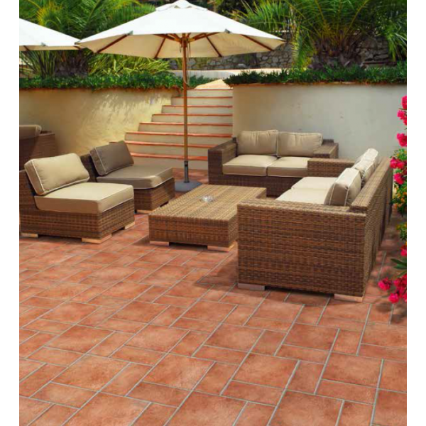 25x25 red terracotta effect porcelain stoneware 1st choice FOR OUTDOOR USE

