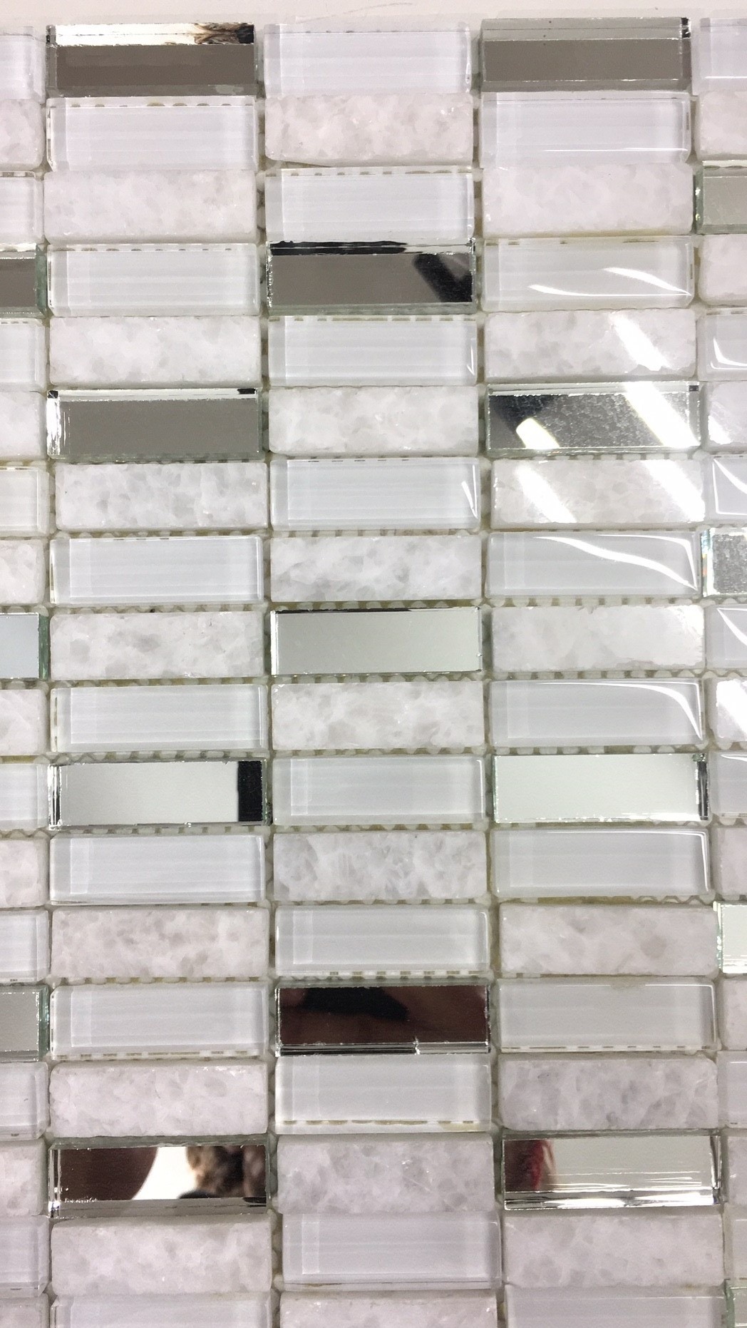White Brick Marble Mirror Mosaic Coating
