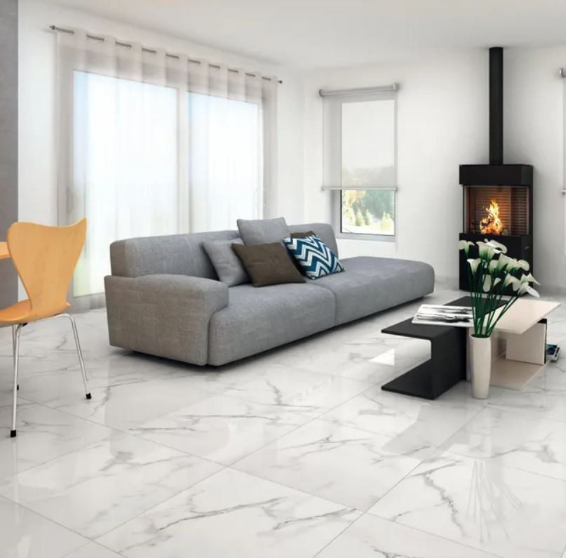 ALASKA polished polished marble effect stoneware floor and wall tiles
