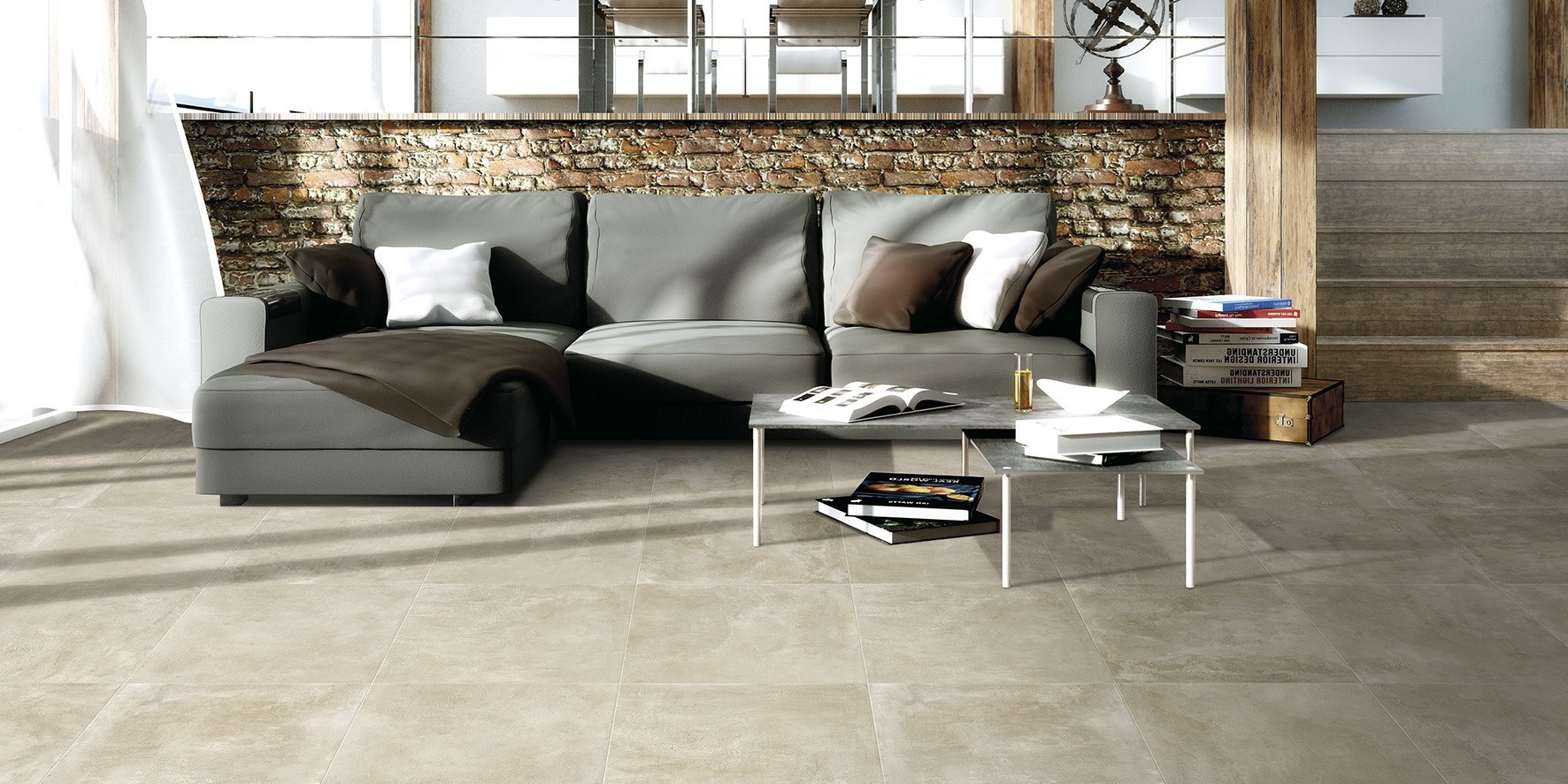 Emo Taupe porcelain tile floor 1st Choice 60x60 and 81x81
