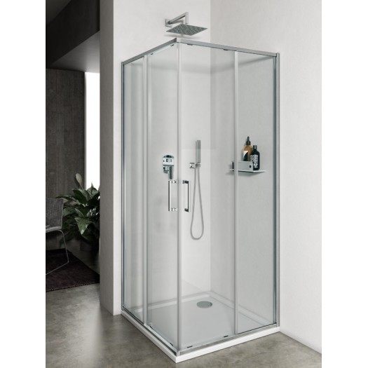 VESUVIO double door sliding shower cubicle with transparent crystal
